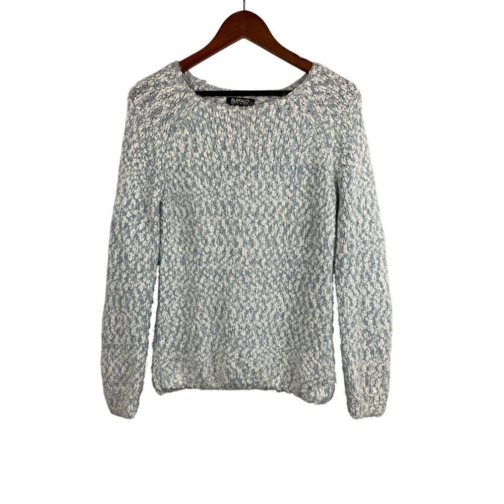 Buffalo David Bitton Womens S Blue & White Textured Knit Sweater-Vintage